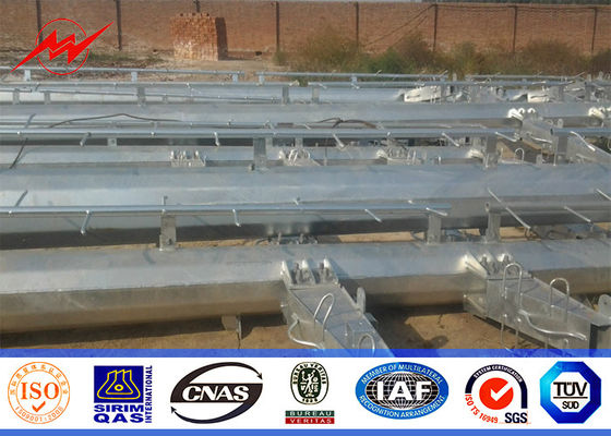Hot dip galvnaized Electric Power Pole 8m height  for 132KV Transmission Line