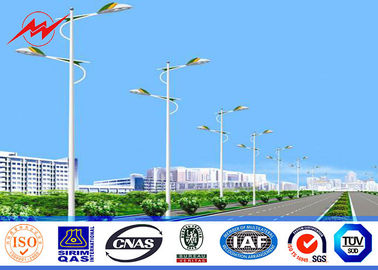 Round / Octagonal 8m Hot Dip Galvanized Street Light Poles With 30w LED