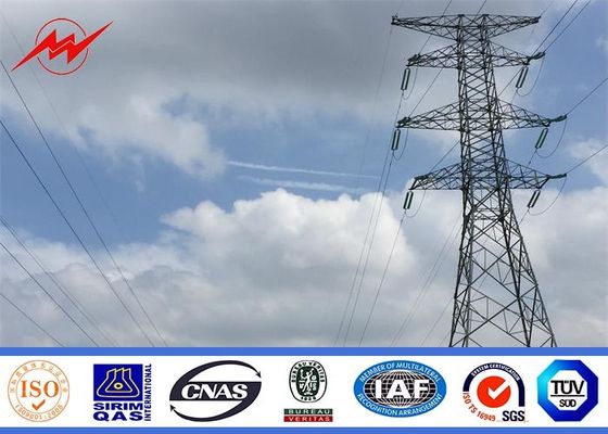 Professional Polygonal Tubular / Lattice Steel Electrical Power Pole For Line