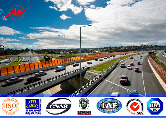 8mm 3.5mm pole thickness Galvanized Steel Pole for street highway light