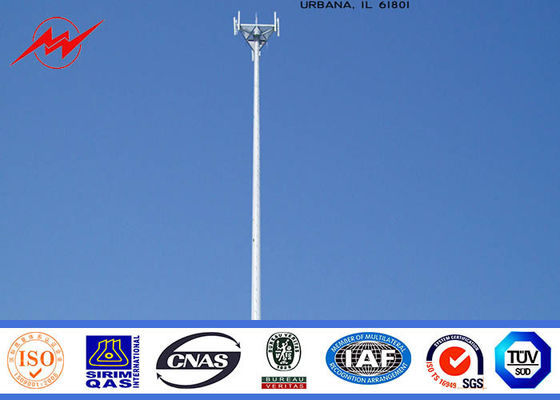 Steel 95 ft Mono Pole Tower Mobile Cell Phone Tower Tapered Flanged Steel Poles