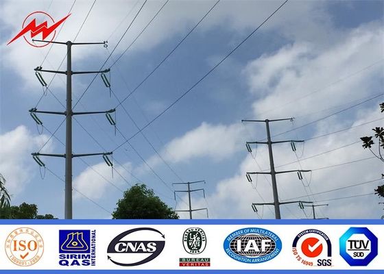 Polygonal Electrical Power Pole for 110KV Medium Voltage Transmission