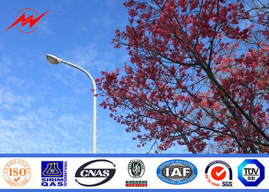 Q235 क्रॉस आर्म 12m स्ट्रीट लाइट पोल, अष्टकोणीय लाइट पोल