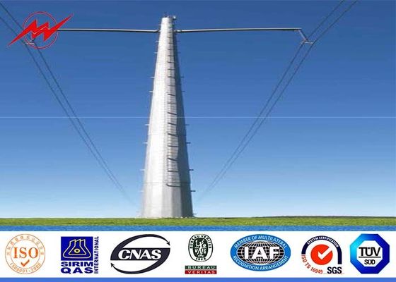 Octagonal 35FT 110kv Steel utility Pole with steel climbing rung for transmission line
