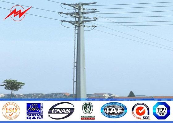 8sides 35ft 110kv Steel Utility Pole for transmission power line with single arm