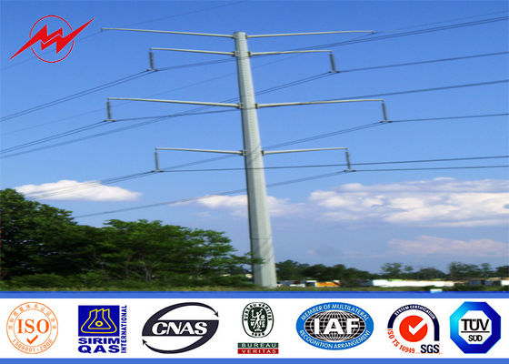 20M 16KN 4mm thikcness Steel Utility Pole for electrical power line with white powder coating
