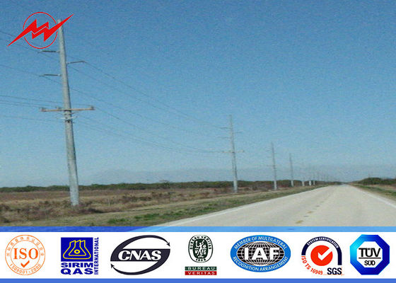 15M Height 6mm Thickness Bitumen Floodlight Pole For High Voltage Transmission Line