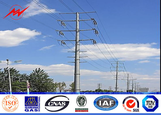 15M Height 6mm Thickness Bitumen Floodlight Pole For High Voltage Transmission Line