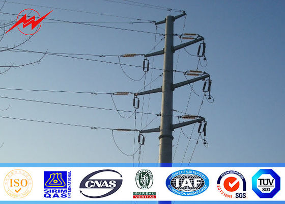 Conical 10M Steel Tubular Pole For 110kv Power Distribution Transmission Line