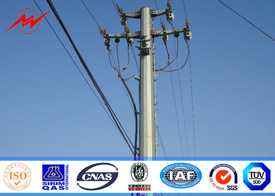 Single Circuit 69kv Galvanized Steel Commercial Light Poles 200mm Length Bitumen