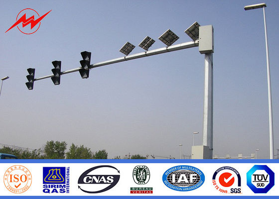 Single Arm Street Traffic Light Signals Hot Dip Galvanized 5m 3mm Thickness
