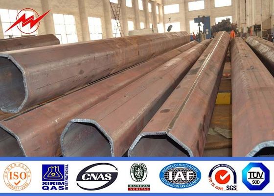 Round 35FT 40FT 45FT Distribution Galvanized Tubular Steel Pole For Airport
