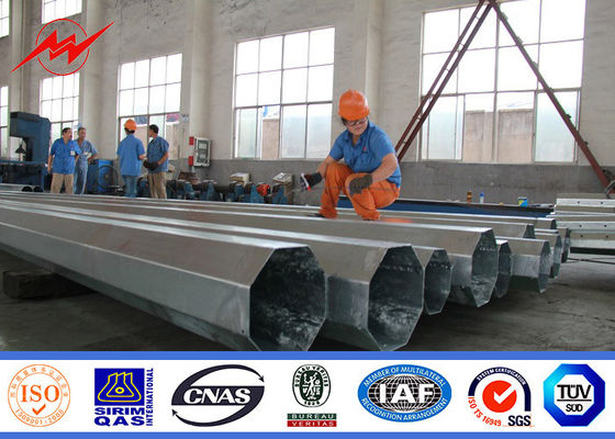 High Earthquake Resistance Q345 Galvanized Tubular Steel Pole For Electrical Line AWS D 1.1