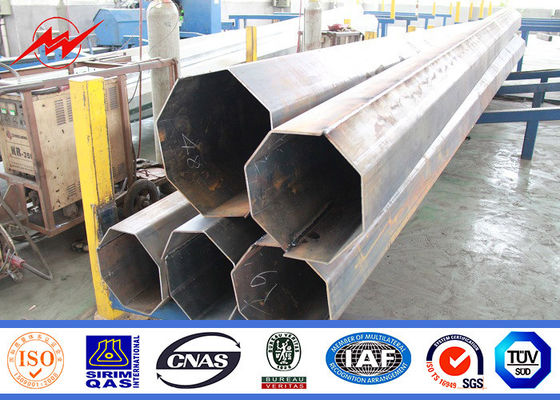 High Earthquake Resistance Q345 Galvanized Tubular Steel Pole For Electrical Line AWS D 1.1