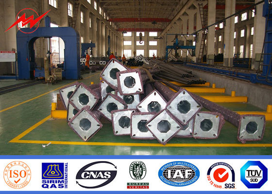 HDG Round Decorative Street Light Poles , Double Cross Arm Commercial Light Poles