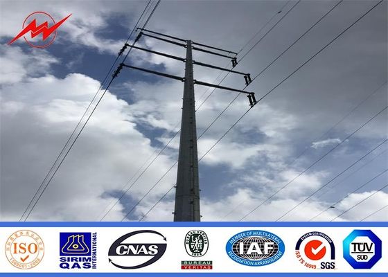 132KV Medium Voltage Galvanized Transmission Line Pole Anti Rust 3-15m