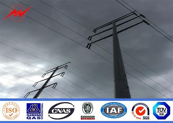 132KV Medium Voltage Galvanized Transmission Line Pole Anti Rust 3-15m