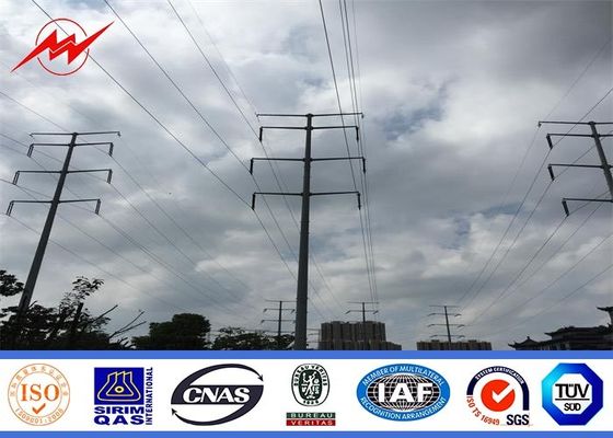 Durable Q235 Conoid Galvanized Steel Transmission Poles For Electricity Distribution 