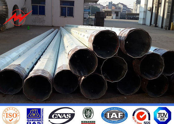 Round 15M Galvanized Steel Electric Power Poles 3.5mm for Power Transmission