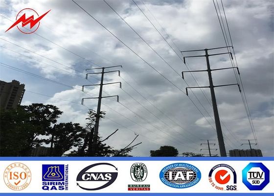 Electricity Utilities Q345 Shockproof Galvanized Steel Utility Poles 3mm Thickness