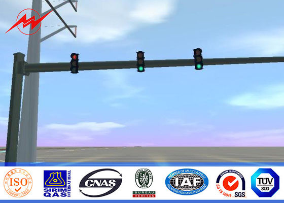 Conical / Round 5m Powder Coating Galvanised Steel Pole For Traffic System