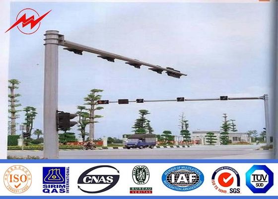 ISO9001 Approved Round 8m Outdoor Lighting Poles with Cross Arm Anti Rust