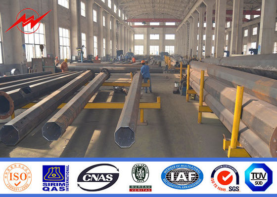 11m Outdoor Square Galvanized Parking Lot Light Pole With Double Arms