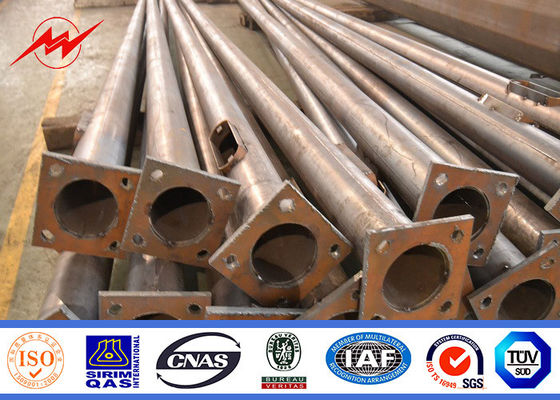 आईएसओ मानक सौर स्ट्रीट लाइट डंडे, ट्यूबलर स्टील ध्रुव 6-15 मीटर रंग अनुकूलित