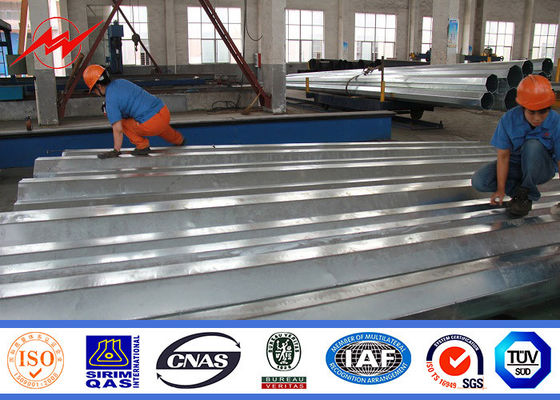 8m 750dan Galvanized Electric Service Pole Against Earthquake Of 8 Grade