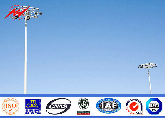 40M 8mm Thickness Plaza High Mast Lighting Pole With Climbing Rung