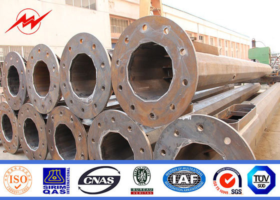 Stadium Lighting 36.6 Meters Galvanized High Mast Light Pole With 600kg Raising System