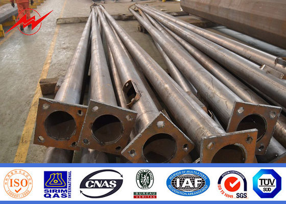 12 एम 3.5 मिमी डबल आर्म स्ट्रीट लाइट डंडे, स्टील ट्यूबलर ध्रुव 15 साल की वारंटी