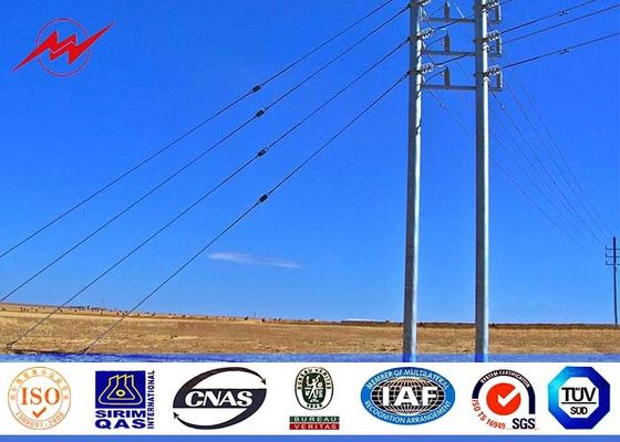12m 800Dan Galvanised Steel Poles Transmission Line Poles With Stepped Bolt