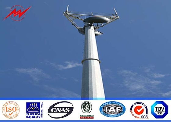 Professional Galvanized Mono Pole Tower Conical Shape With Anchor Bolt
