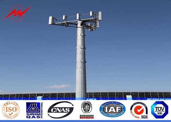 55m ISO Standard Monopole Telecom Tower With Cable Accessories