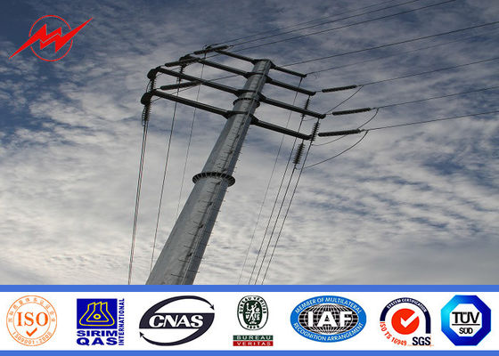 3mm Thickness Overhead Line Steel Power Poles 35FT Transmission Line Poles
