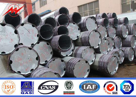 Taper Steel Utility Poles Tubular Steel Pole For 220kv Transmission Line