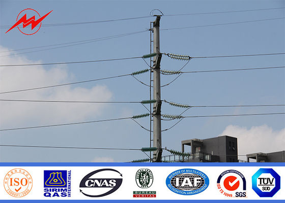 12m Polygonal steel transmission poles steel power poles With Climbing Rung