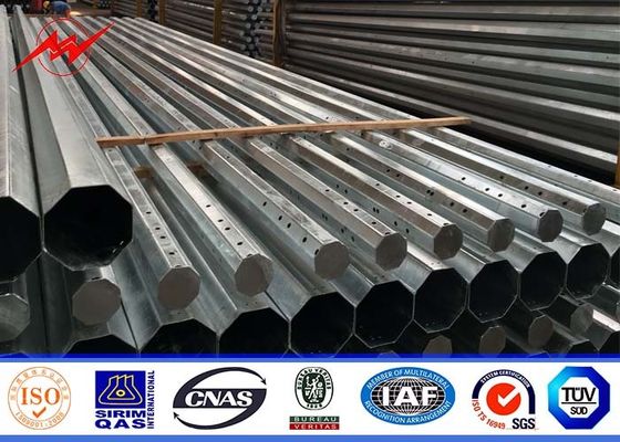 10M 1200DAN Galvanized Steel Transmission Power Pole Conical 5mm Thickness