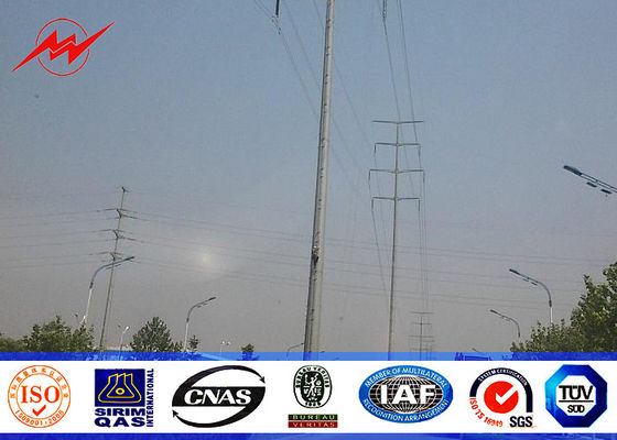 10M 1200DAN Galvanized Steel Transmission Power Pole Conical 5mm Thickness