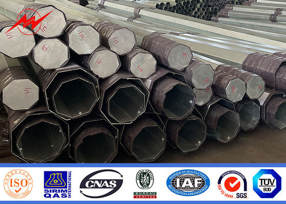 अनुकूलन योग्य ऊंचाई और आकार के साथ गर्म डुबकी जस्ती अष्टकोणीय विद्युत शक्ति पोल