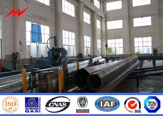 Galvanized Steel Utility Pole 13.4kv Powerful Transmission Line 160 Km / H 30 M / S