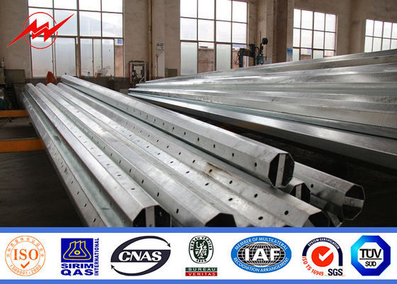 Self Supporting Steel Utility Pole Galvanized 27.5m Transmission Line Project