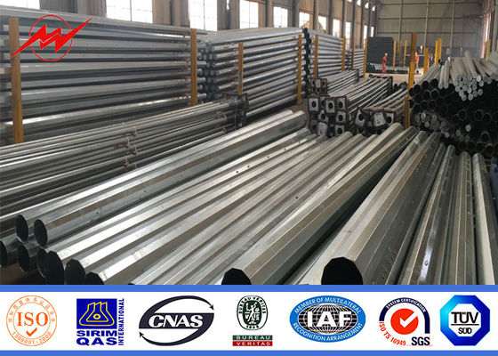 African Bitumen 20 M Double Circuit Galvanized Steel Power Pole 10 KV - 550 KV