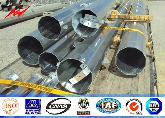 Round Section Transmission Galvanised Steel Poles 15m 24KN With ISO Approved