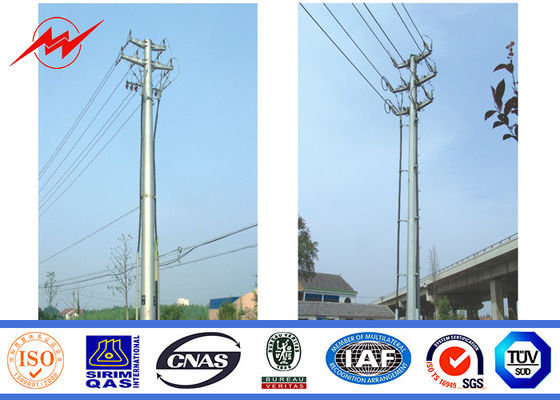 ISO Approval Single Circuit Galvanized Steel Power Pole 25 M 6mm Power Line Pole