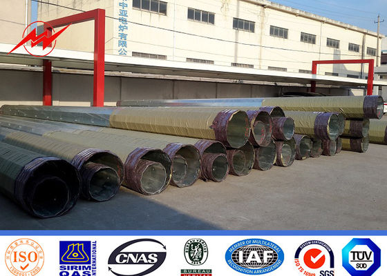 69KV 15M Round ASTM A123 Galvanised Steel Poles for Power Distribution