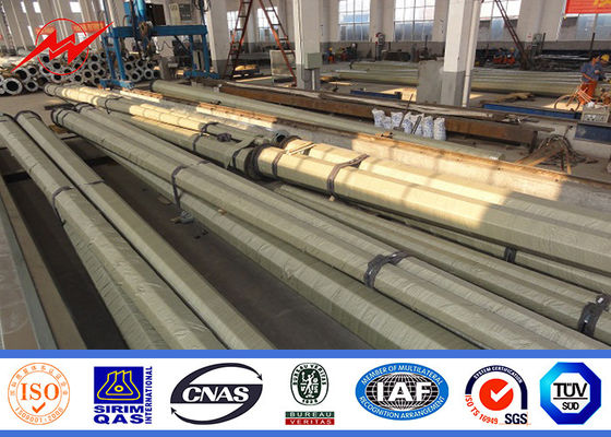 220 KV 16M Power Distribution Steel Transmission Poles AWS D1.1 Multi Sided Bitumen