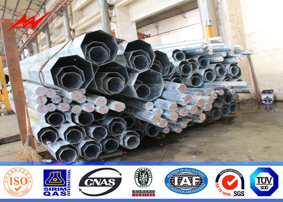 High Voltage 115 Kv Galvanized Steel Pole Octagonal Shape With Stepped Bolt