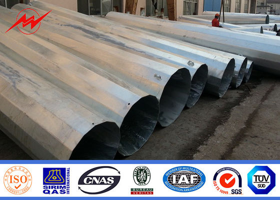 Galvanization Electrical Power Pole 69 kv Transmission Line Poles ASTM A123 Standard